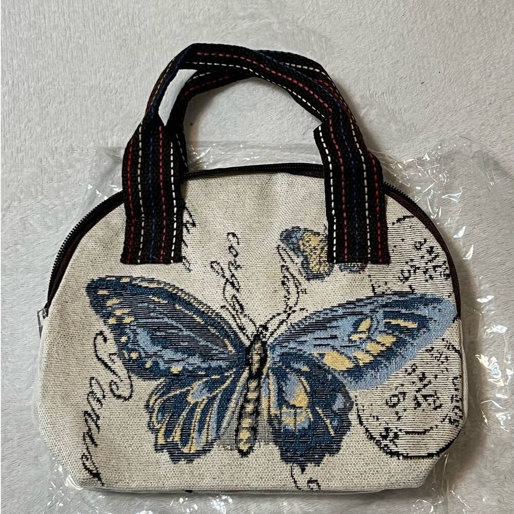 Knitted Canvas Purse Handbag Tote Boho Style Handbag Tote Bag